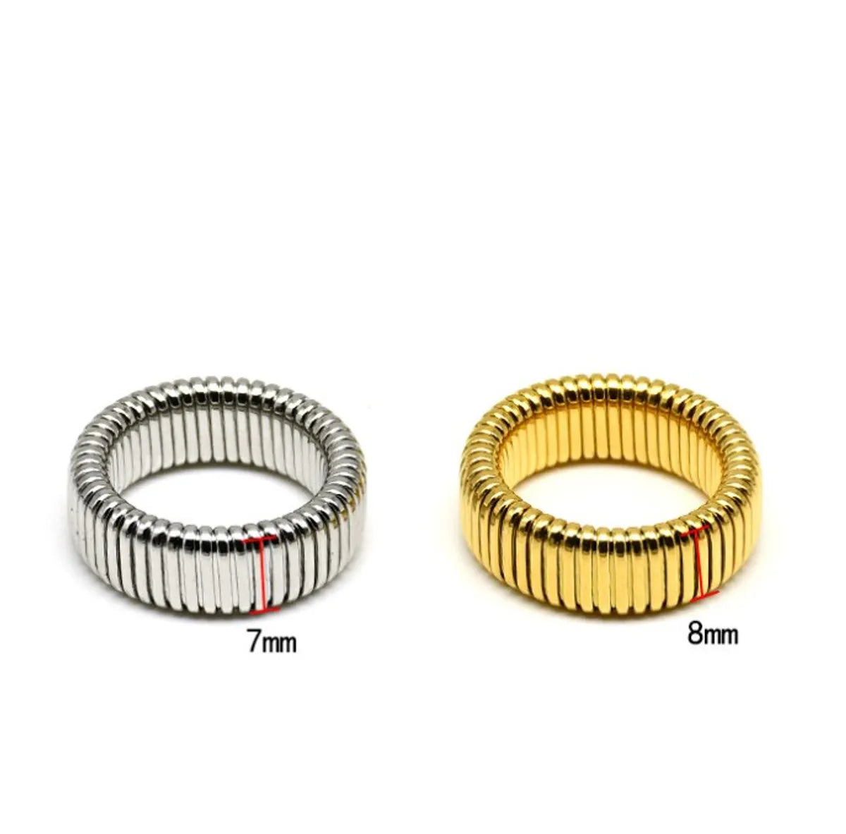 Wholesale Jewelry Simple Style Solid Color Titanium Steel 18K Gold Plated Plating Rings