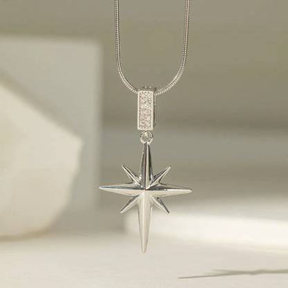 Titanium Steel 18K Gold Plated Simple Style Star Inlay Zircon Pendant Necklace