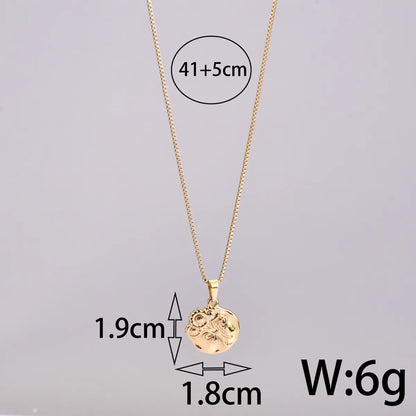 Titanium Steel 18K Gold Plated Simple Style Sunflower Pendant Necklace