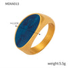 Wholesale Jewelry Streetwear Oval Titanium Steel 18K Gold Plated Enamel Plating Rings