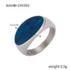 Wholesale Jewelry Streetwear Oval Titanium Steel 18K Gold Plated Enamel Plating Rings