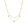 Titanium Steel 18K Gold Plated Sweet Pastoral Inlay Flower Acrylic Jewelry Set