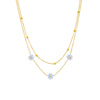 Titanium Steel 18K Gold Plated Sweet Pastoral Inlay Flower Acrylic Jewelry Set
