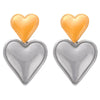 Titanium Steel 18K Gold Plated Sweet Simple Style Heart Shape Earrings Necklace