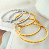 Titanium Steel 18K Gold Plated Vintage Style Simple Style Roman Numeral Zircon Bangle
