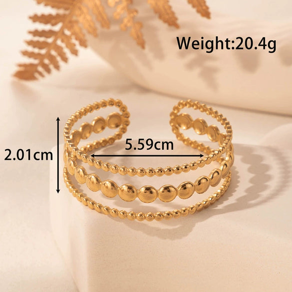 Titanium Steel Adjustable Open Bracelet With High End Style And Electroplating Treatment