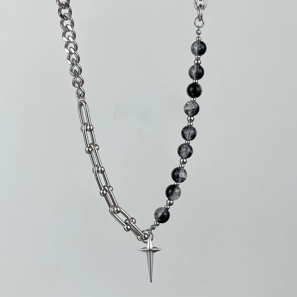Titanium Steel Alloy Hiphop Cross Ushaped Polishing Men's And Women's Trendy Niche Clavicle Chain Necklace Accessories