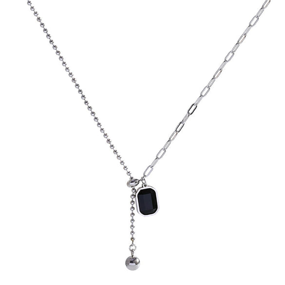 Titanium Steel Alloy Women's Geometric Style Square Clavicle Necklace