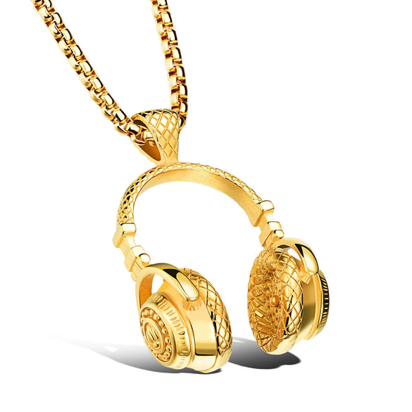 Titanium Steel And Alloy Men's Column Design Hiphop Necklace With Electroplated Animal And Zodiac Pendant And Pearl Chain