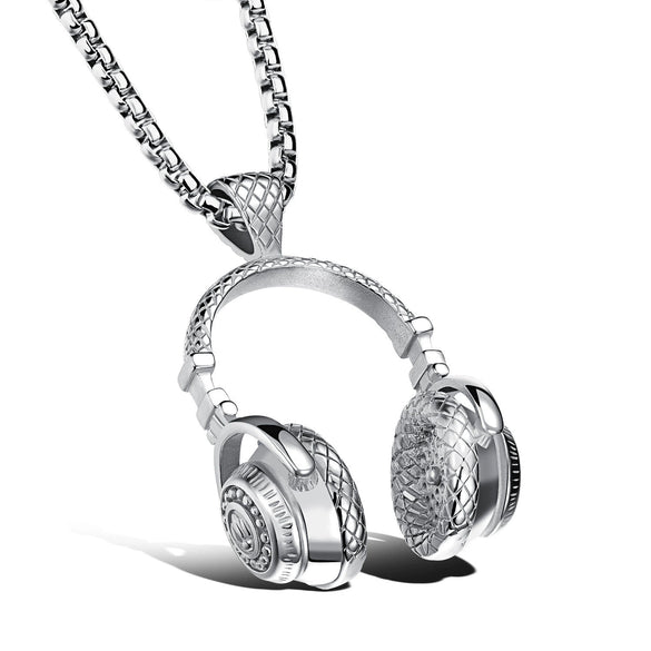 Titanium Steel And Alloy Men's Column Design Hiphop Necklace With Electroplated Animal And Zodiac Pendant And Pearl Chain