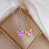 Titanium Steel And Brass Cartoon Geometric Style Full Diamond Inlaid Mickey Head Necklace For Women