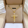 Titanium Steel And Copper Cartoon Geometric Diamond Microinlaid Women's Cross Necklace