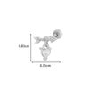 Titanium Steel And Copper Earrings With Inlaid Zircon Heart Bow Bear Design Electroplated For Women Fashion Flower Style