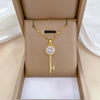 Titanium Steel And Copper Geometric Simple Lucky Necklace With Real Gold Microinlaid And Electroplating For Unisex