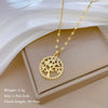 Titanium Steel And Copper Geometric Simple Lucky Necklace With Real Gold Microinlaid And Electroplating For Unisex