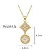 Titanium Steel And Copper Geometric Simple Lucky Necklace With Real Gold Microinlaid And Electroplating For Unisex