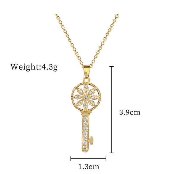 Titanium Steel And Copper Geometric Simple Lucky Necklace With Real Gold Microinlaid And Electroplating For Unisex