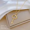 Titanium Steel And Copper Geometric Simple Lucky Necklace With Real Gold Microinlaid And Electroplating For Unisex