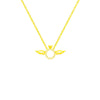 Titanium Steel And Copper Hollow Angel Wings Pendant Necklace With Zirconia Design Cross Chain Geometric And Crown Pattern For Women