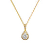 Titanium Steel And Copper Light Luxury Microinlaid Real Gold Water Drop Necklace With Geometric Design For Women