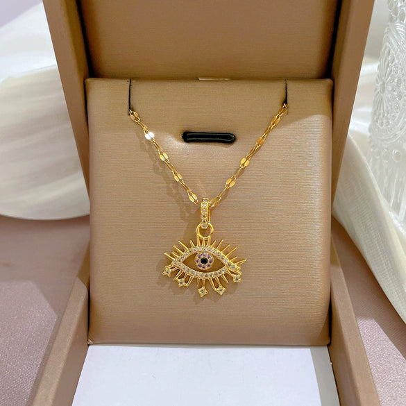 Titanium Steel And Copper Microencrusted Diamond Geometric Cartoon Style Unisex Necklace
