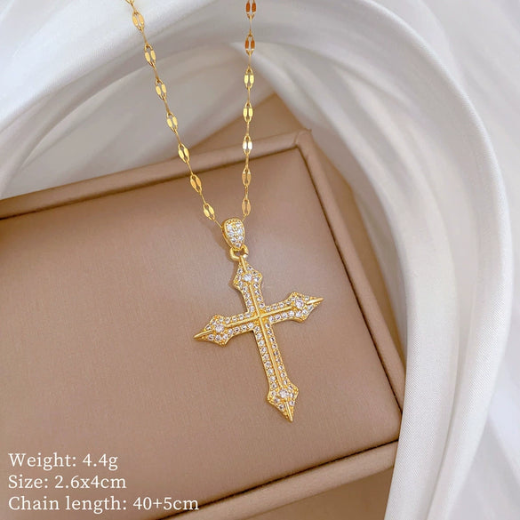 Titanium Steel And Copper Microencrusted Diamond Geometric Cartoon Style Unisex Necklace
