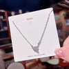 Titanium Steel And Copper Planet Pendant Necklace With Star Pattern For Women Fashion Style Diamond Design