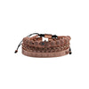 Titanium Steel And Copper Roman Letter Twist Open Bracelet Set With Crown Woven Design Electroplated Fashion Jewelry For Unisex