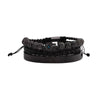 Titanium Steel And Copper Roman Letter Twist Open Bracelet Set With Crown Woven Design Electroplated Fashion Jewelry For Unisex