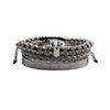 Titanium Steel And Copper Roman Letter Twist Open Bracelet Set With Crown Woven Design Electroplated Fashion Jewelry For Unisex
