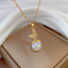 Titanium Steel And Copper Unisex Geometric Heavy Industry Necklace With Microinlaid Real Gold Plating And Diamond Design