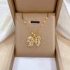 Titanium Steel And Copper Unisex Geometric Heavy Industry Necklace With Microinlaid Real Gold Plating And Diamond Design