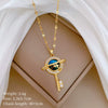 Titanium Steel And Copper Unisex Geometric Heavy Industry Necklace With Microinlaid Real Gold Plating And Diamond Design