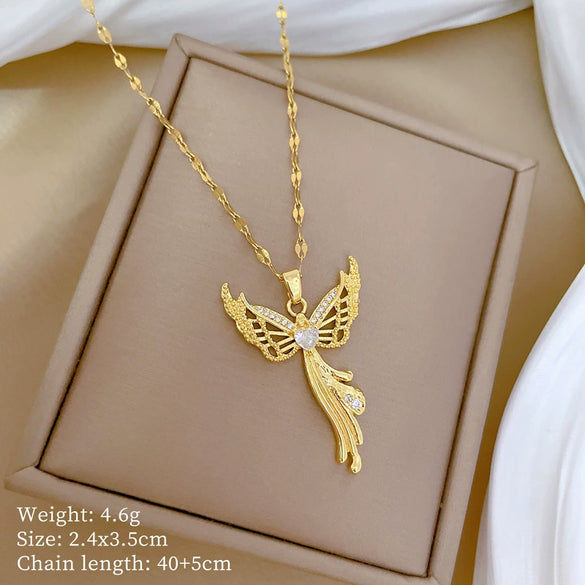 Titanium Steel And Copper Unisex Geometric Heavy Industry Necklace With Microinlaid Real Gold Plating And Diamond Design