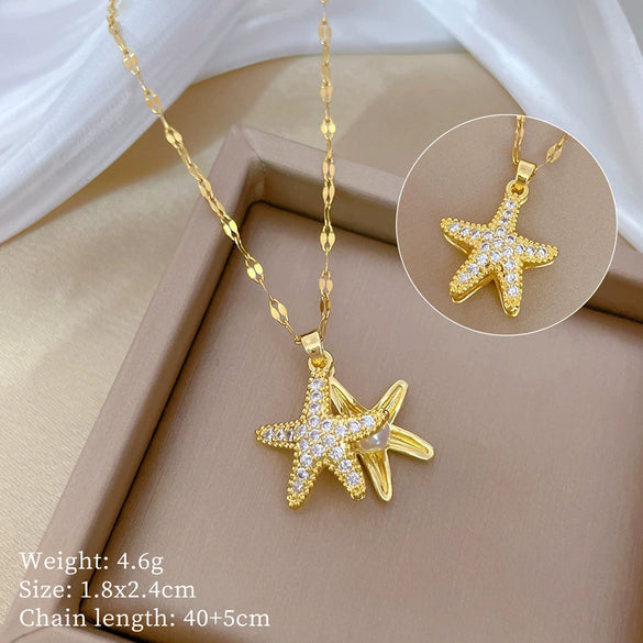 Titanium Steel And Copper Unisex Geometric Heavy Industry Necklace With Microinlaid Real Gold Plating And Diamond Design