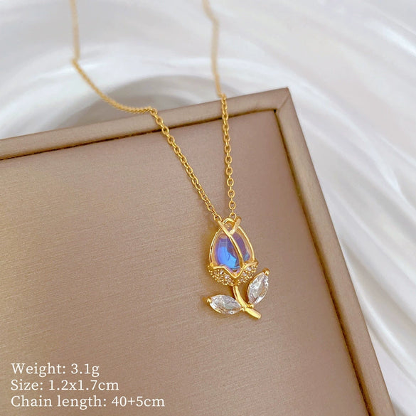 Titanium Steel And Copper Unisex Geometric Heavy Industry Necklace With Microinlaid Real Gold Plating And Diamond Design