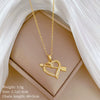 Titanium Steel And Copper Unisex Geometric Heavy Industry Necklace With Microinlaid Real Gold Plating And Diamond Design
