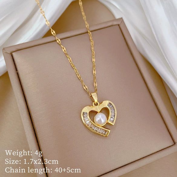 Titanium Steel And Copper Unisex Geometric Heavy Industry Necklace With Microinlaid Real Gold Plating And Diamond Design