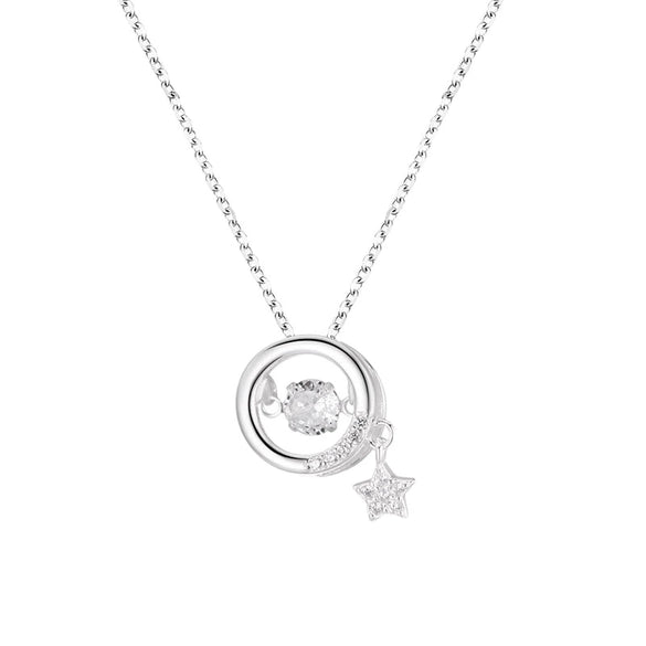 Titanium Steel And Copper Women's Fivepointed Star Pendant Clavicle Chain With Electroplating Design