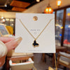 Titanium Steel And Copper Women's Fivepointed Star Pendant Clavicle Chain With Electroplating Design
