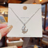 Titanium Steel And Copper Women's Fivepointed Star Pendant Clavicle Chain With Electroplating Design
