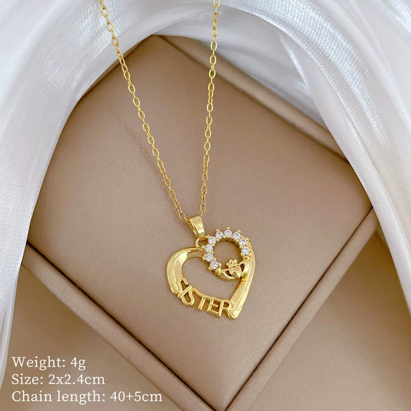 Titanium Steel And Copper Women's Geometric Style Planet Starry Sky Diamond Microinlay Necklace
