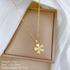 Titanium Steel And Copper Women's Geometric Style Planet Starry Sky Diamond Microinlay Necklace