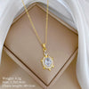 Titanium Steel And Copper Women's Geometric Style Planet Starry Sky Diamond Microinlay Necklace
