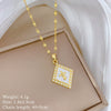 Titanium Steel And Copper Women's Geometric Style Planet Starry Sky Diamond Microinlay Necklace