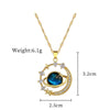 Titanium Steel And Copper Women's Geometric Style Planet Starry Sky Diamond Microinlay Necklace