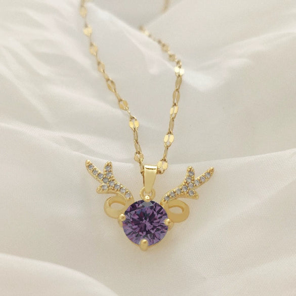 Titanium Steel And Copper Women's Heart Shape Elegant Microinlaid True Gold Light Luxury Electroplated Necklace With Cross Chain