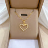 Titanium Steel And Copper Women's Love Heart Necklace With Diamond Microinlay And Geometric Design Cartoon Style