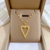 Titanium Steel And Copper Women's Love Heart Necklace With Diamond Microinlay And Geometric Design Cartoon Style