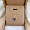 Titanium Steel And Copper Women's Love Heart Necklace With Diamond Microinlay And Geometric Design Cartoon Style